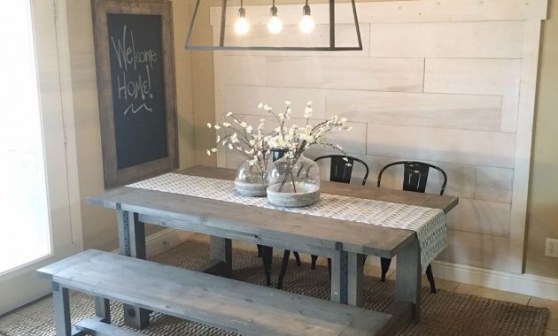 Diy Plank Wall Farmhouse Dining Room Table Dining Room with regard to dimensions 1000 X 1000