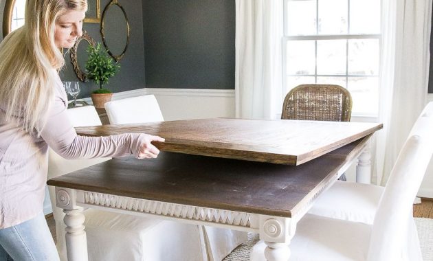 Diy Retrofitted Dining Table Top Dining Table Redo Diy with sizing 1000 X 1500