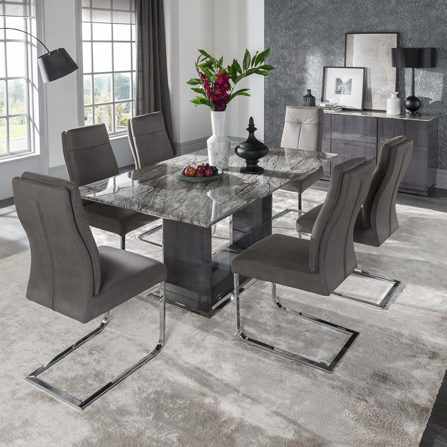 Donatella Marble High Gloss 16m 5 Piece Dining Table Set with regard to proportions 900 X 900