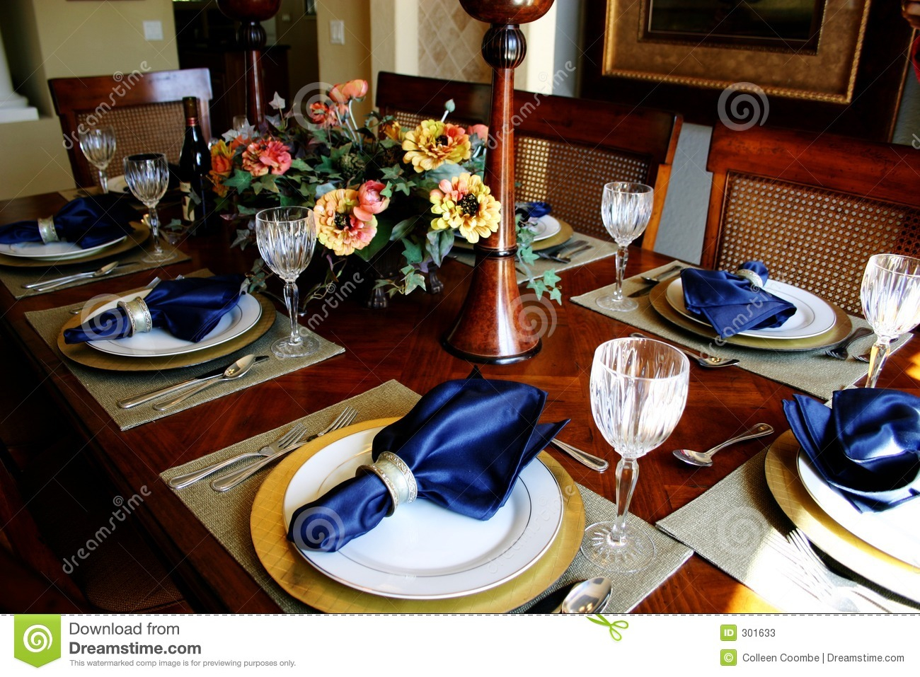 Dressed Dining Room Table Stock Image Image Of Glasses 301633 in sizing 1300 X 957