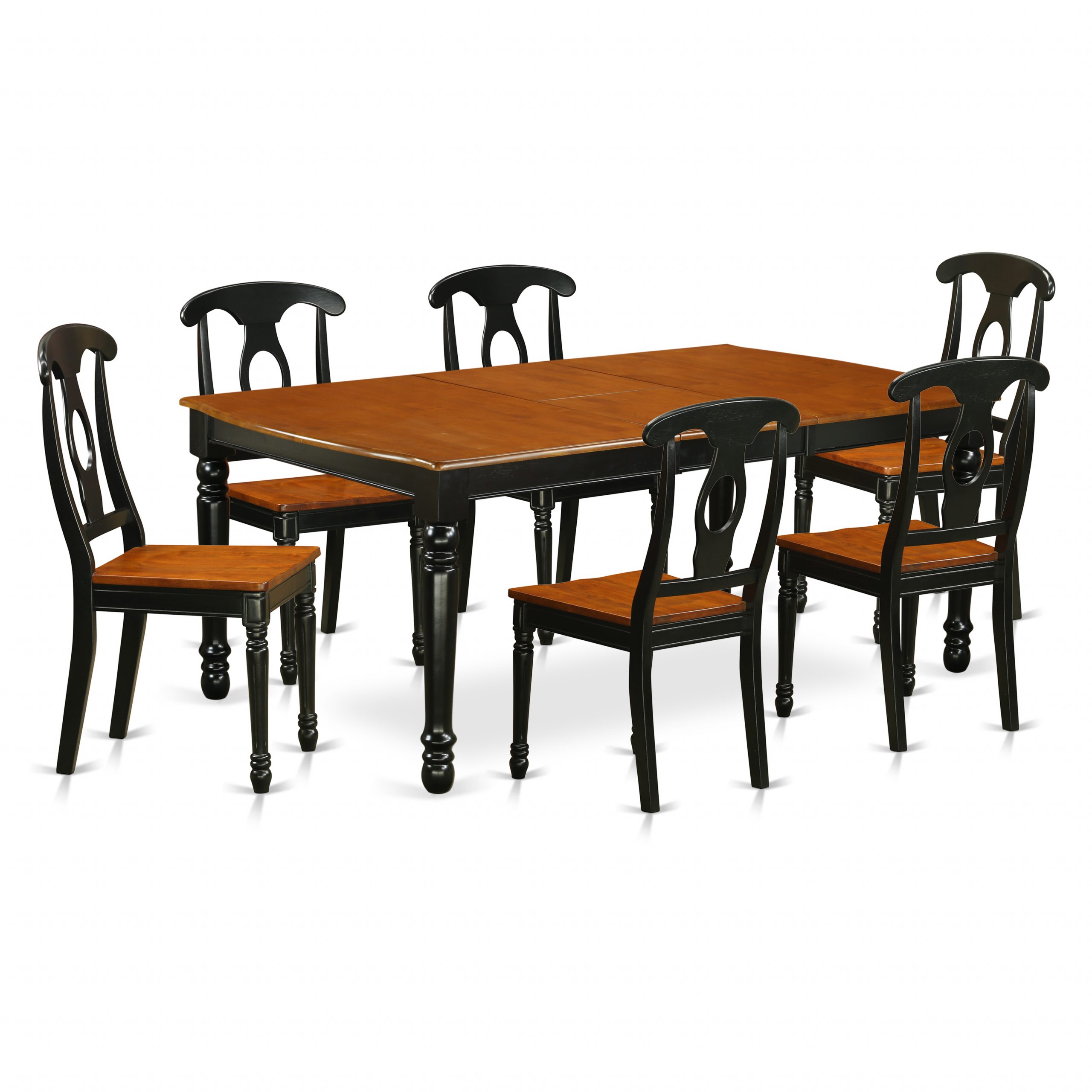 East West Furniture Doke7 Bch W 7 Piece Table And Chair Set With One Dover Dining Room Table And 6 Dining Room Chairs In A Black And Cherry Finish throughout proportions 3500 X 3500