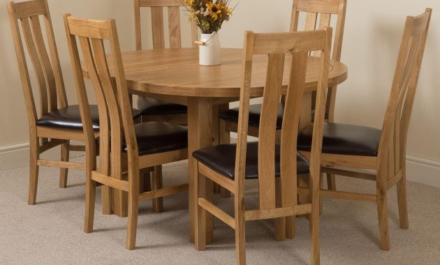 Edmonton Solid Oak Extending Oval Dining Table With 6 in sizing 1600 X 1159