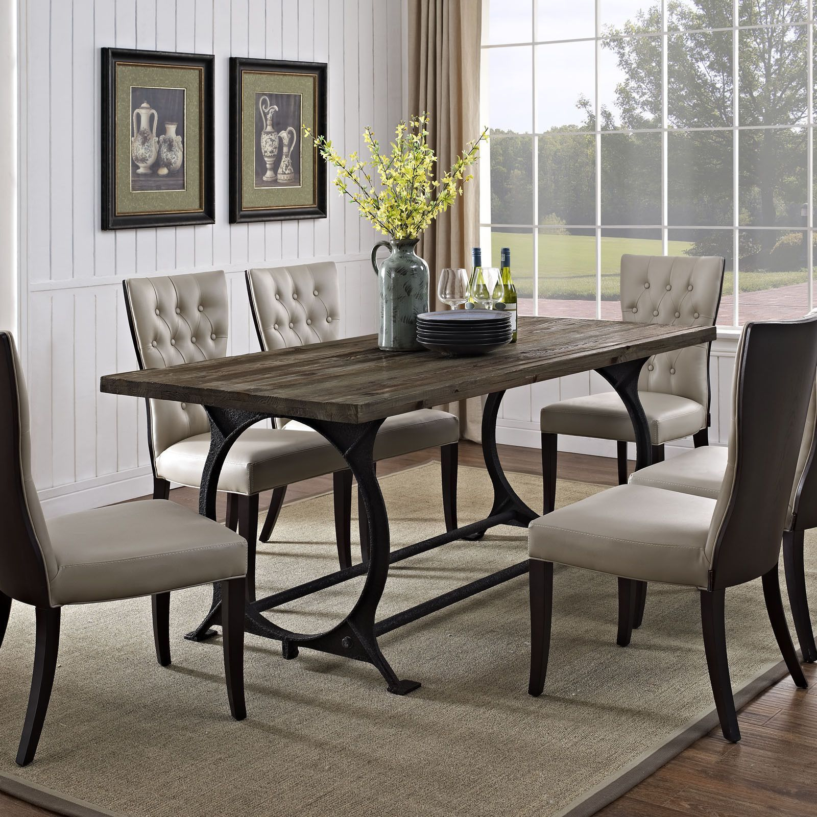 Effuse Wood Top Dining Table Brown In 2019 Dining Room intended for size 1600 X 1600