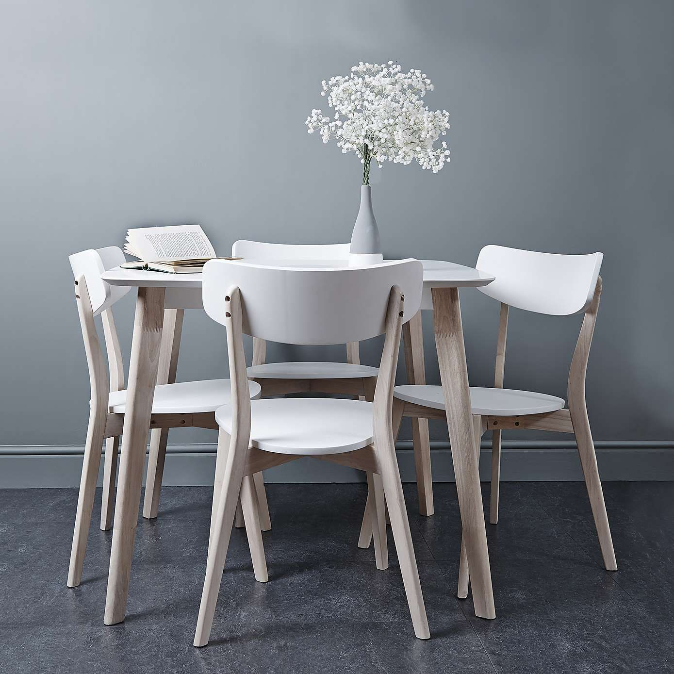 Elements White Dining Table And Chairs Dunelm White throughout sizing 1389 X 1389