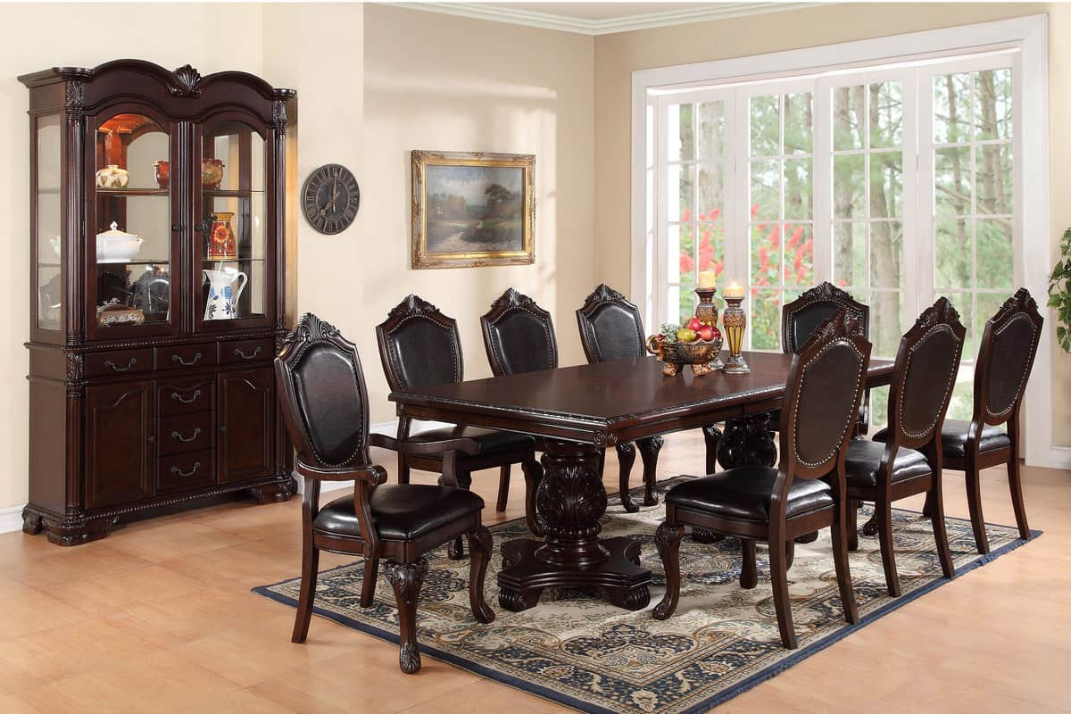 Dining Room With Tv And Eight Chairs