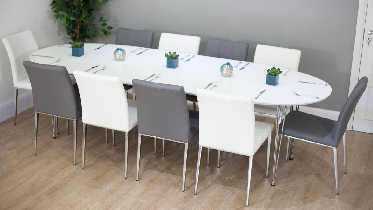Ellie White Oval Extending Table In 2020 10 Person Dining intended for proportions 1240 X 697