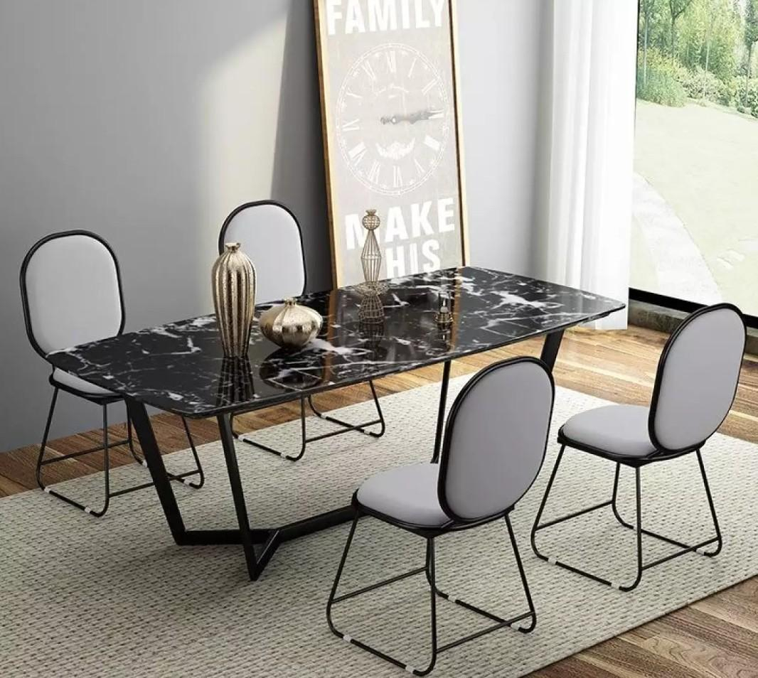 European Style Marble Dining Tables And Chairs Set Living pertaining to dimensions 1066 X 954