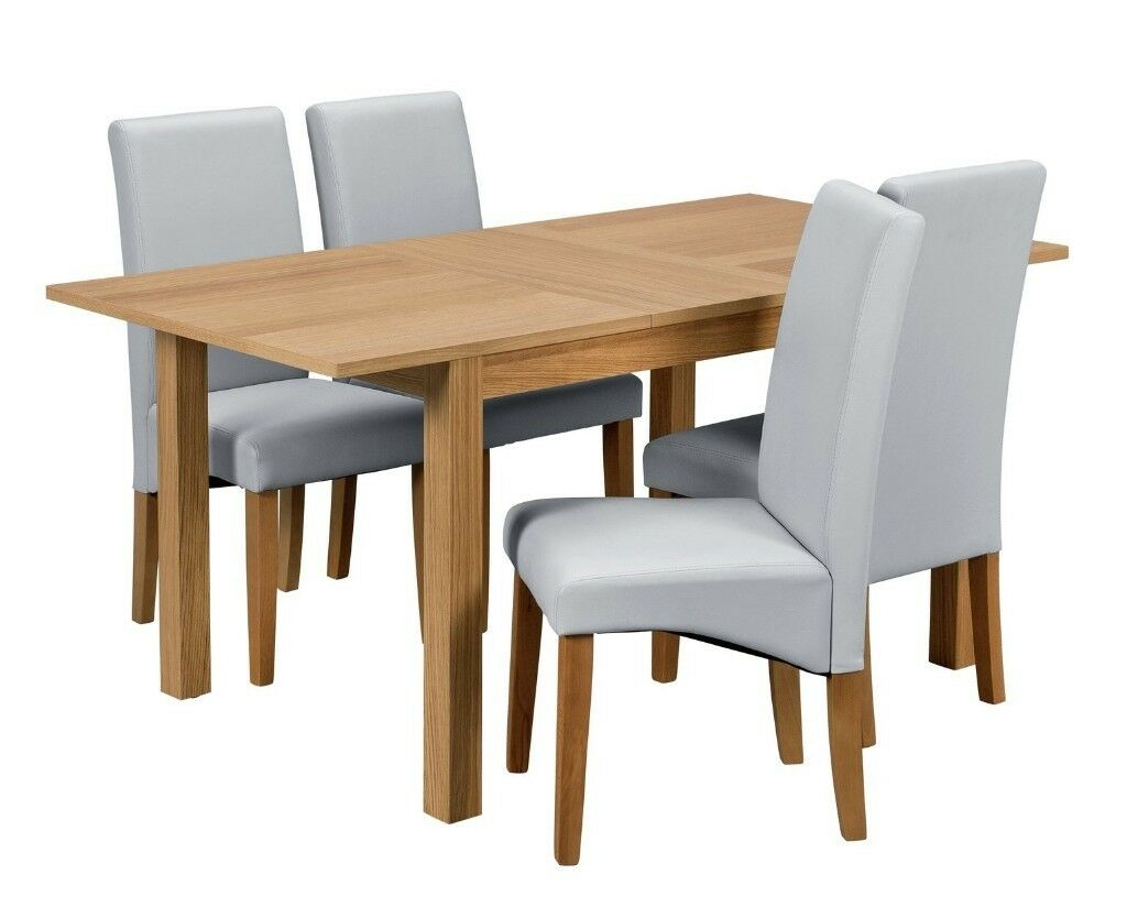 Ex Display Argos Home Clifton Oak Veneer 120cm Extending Table Chairs Grey In Bradford West Yorkshire Gumtree intended for sizing 1024 X 834
