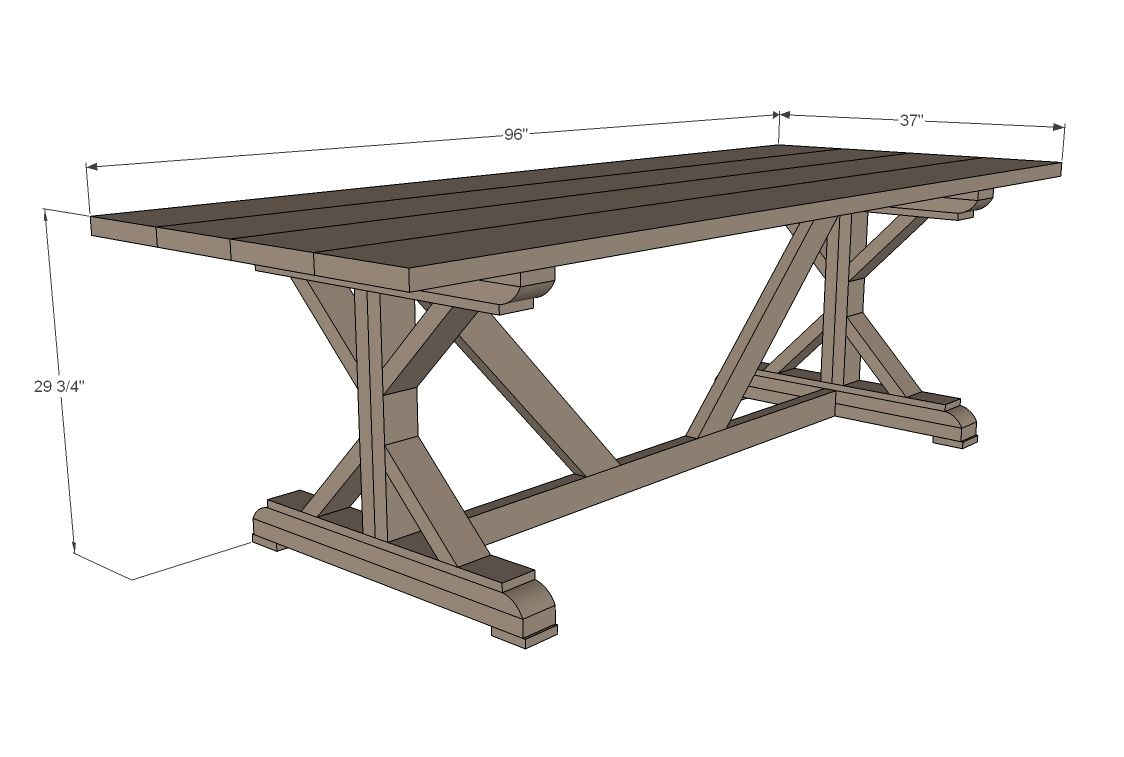 Fancy X Farmhouse Table Farmhouse Table Plans Diy inside proportions 1124 X 757