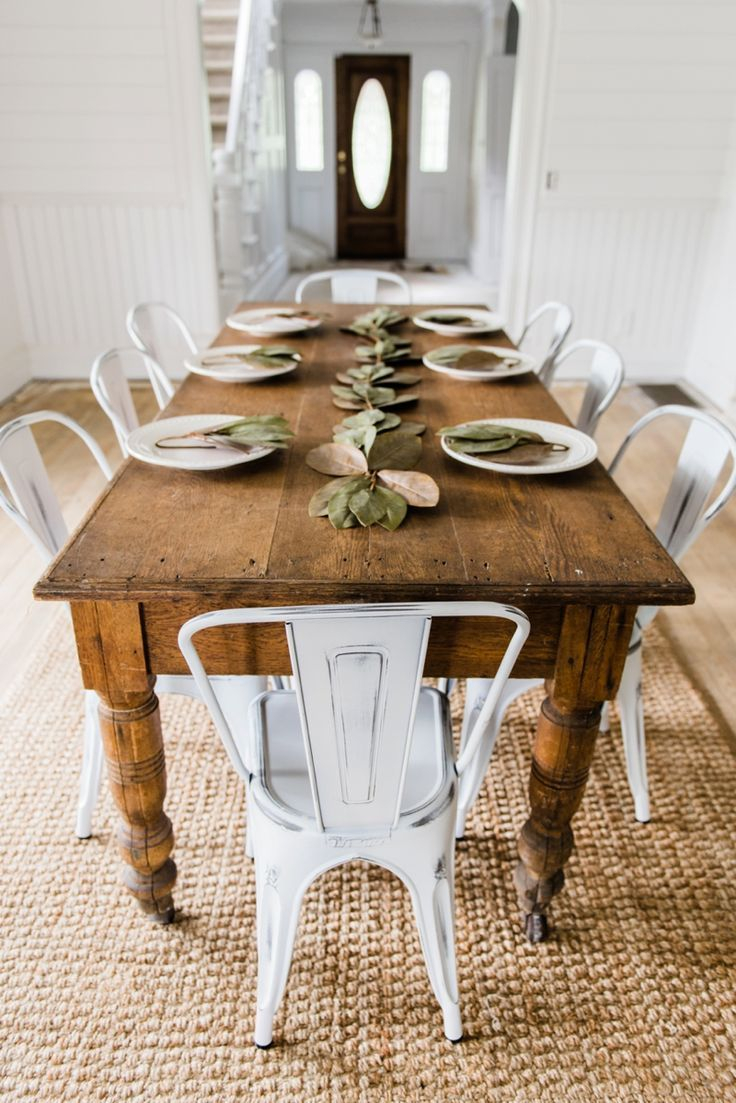 Farmhouse Dining Table Ideas For Cozy Rustic Look intended for proportions 736 X 1103