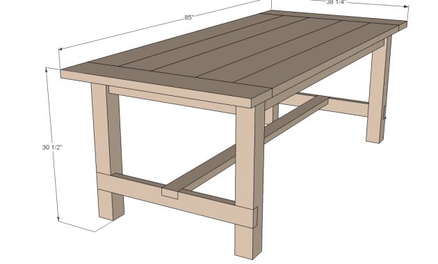 Farmhouse Table Updated Pocket Hole Plans Ana White in sizing 1114 X 924