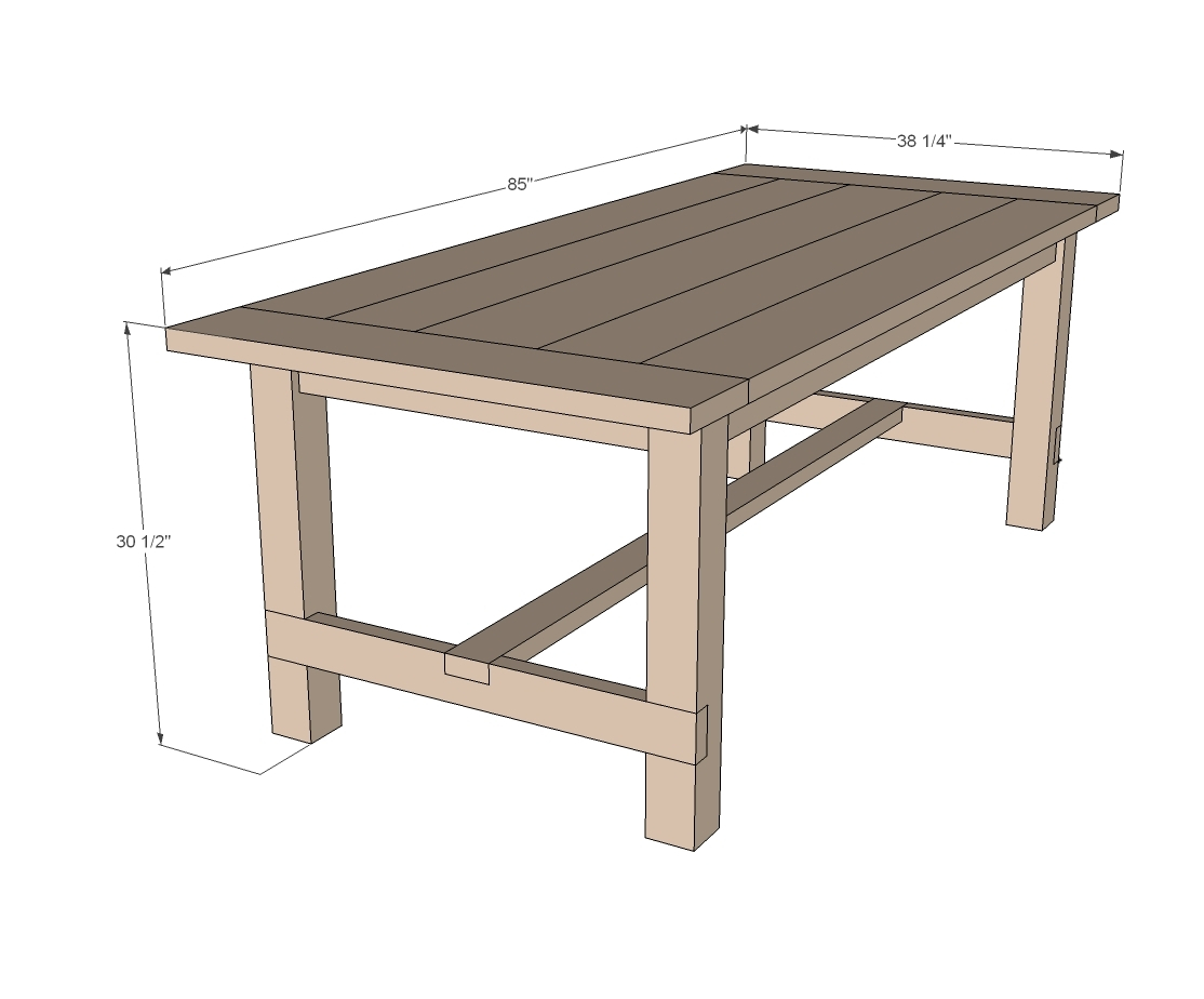 Farmhouse Table Updated Pocket Hole Plans Ana White in sizing 1114 X 924