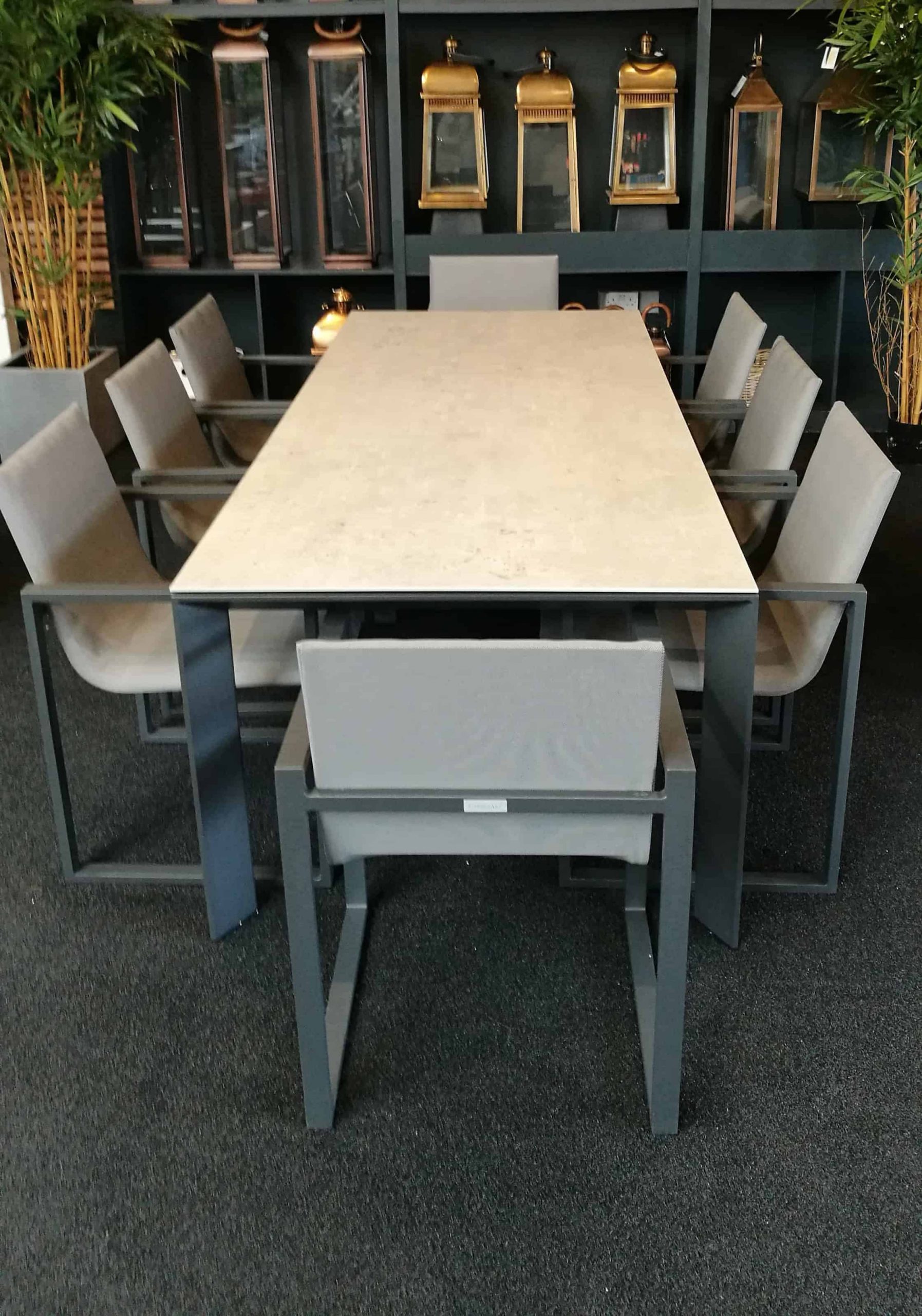 Fermo Dining Table Set With 8 Chairs Charcoal with dimensions 2240 X 3194