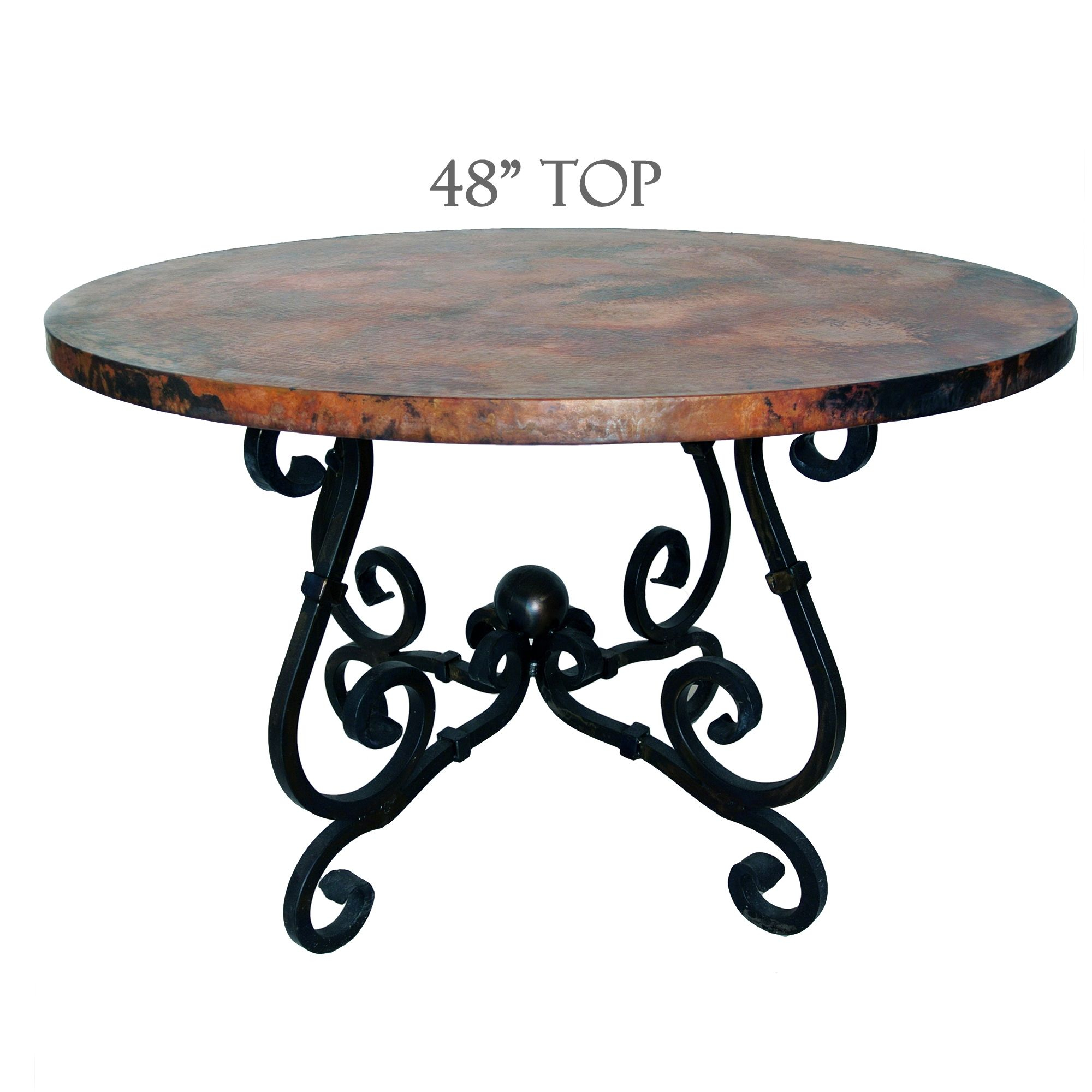 French Dining Table 48in Diameter Copper Top Timeless for sizing 2000 X 2000