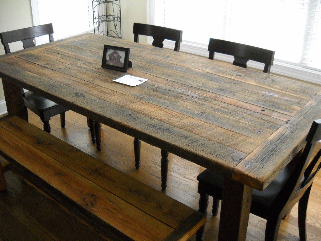 Furniture Diy Rustic Farmhouse Kitchen Table Made From regarding measurements 1024 X 768