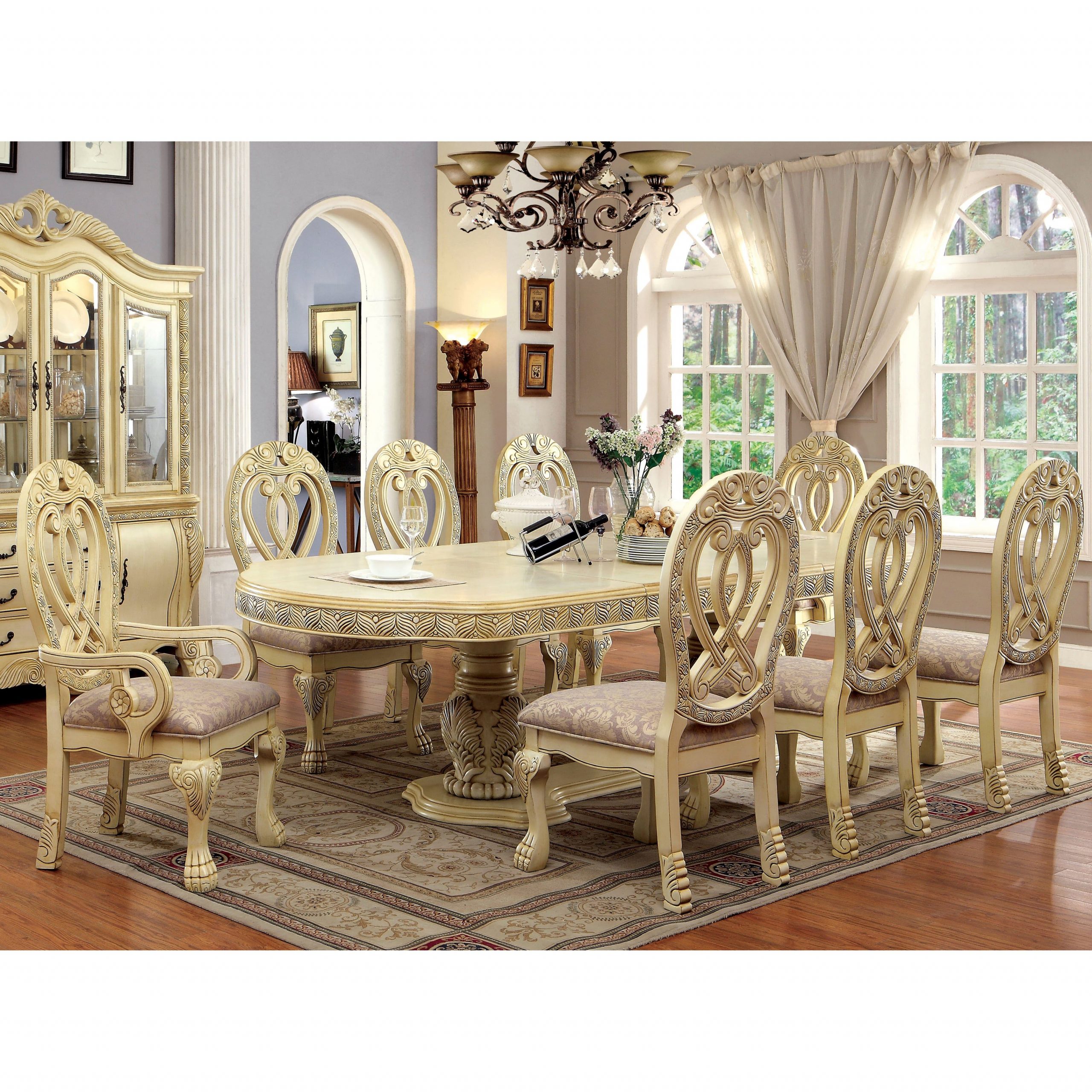 Furniture Of America Beaufort Solid Wood Formal 9 Piece intended for sizing 3500 X 3500