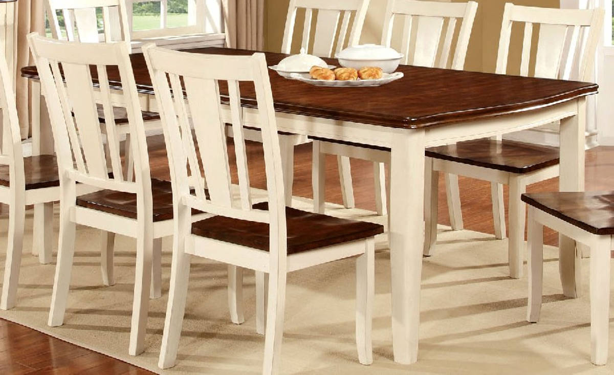 Furniture Of America Dover White Cherry 6pc Dining Room Set in proportions 1200 X 733