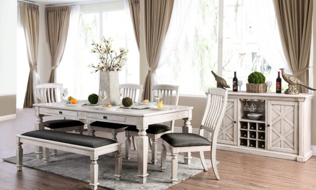 Furniture Of America Hish Rustic White 72 Inch Wood Dining Table Antique White throughout measurements 3000 X 3000