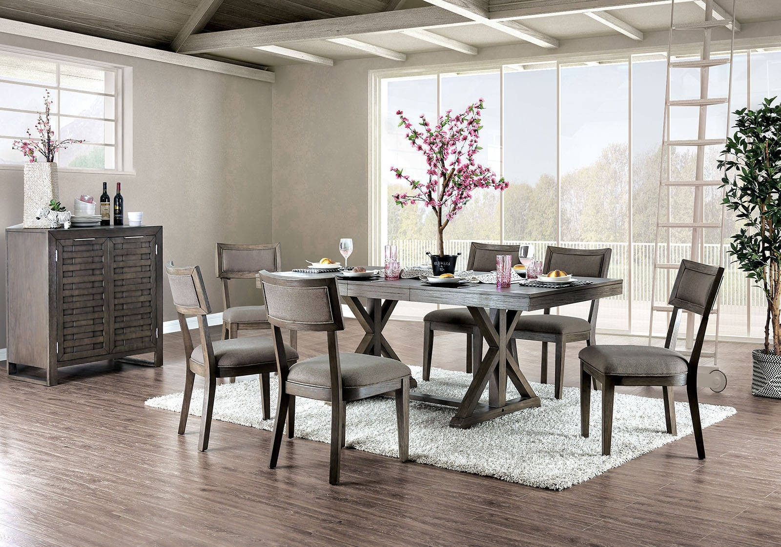 Furniture Of America Leeds Dining Table In Grey within dimensions 1600 X 1122