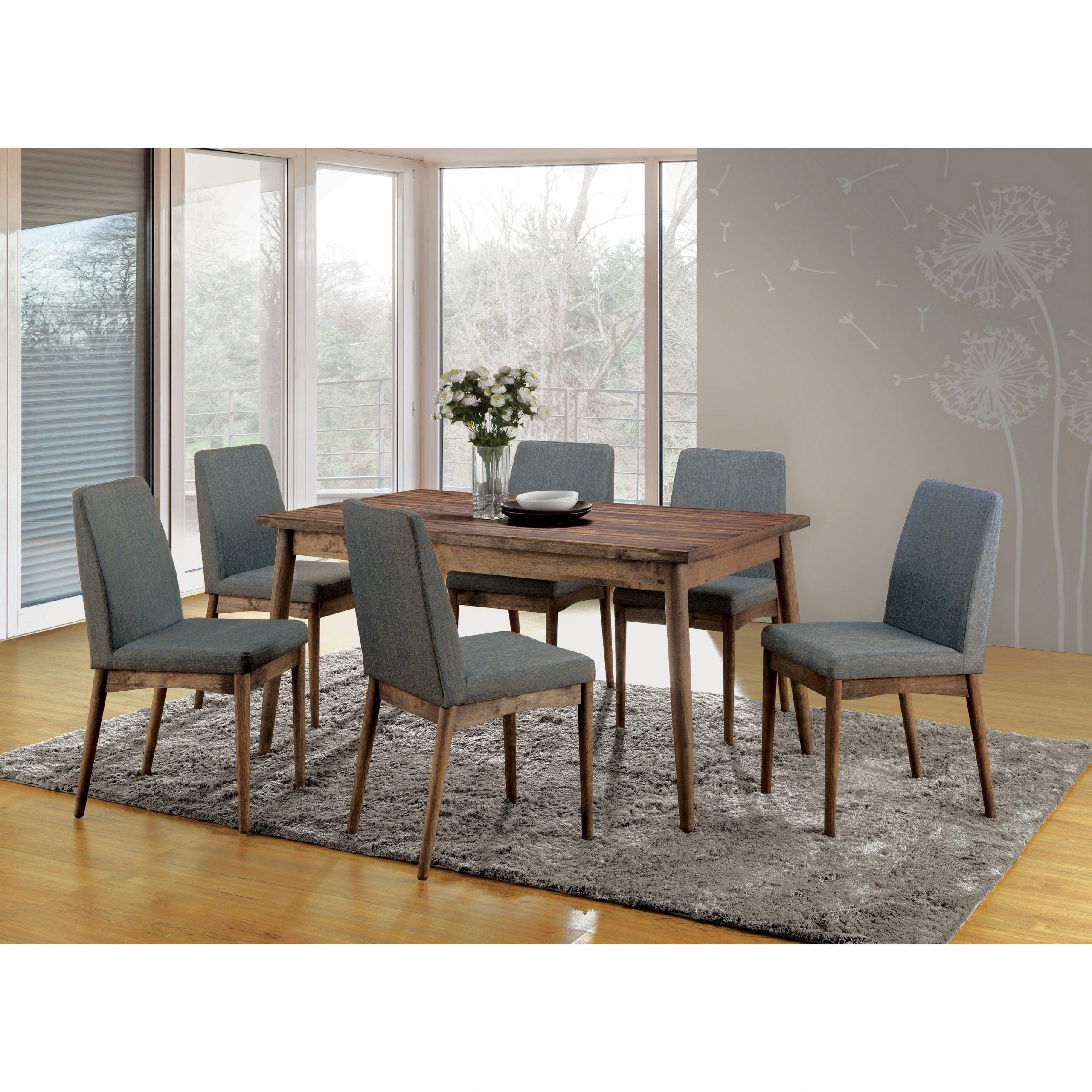 Furniture Of America Sevo Mid Century Modern Grey 7 Piece Dining Set for proportions 3500 X 3500