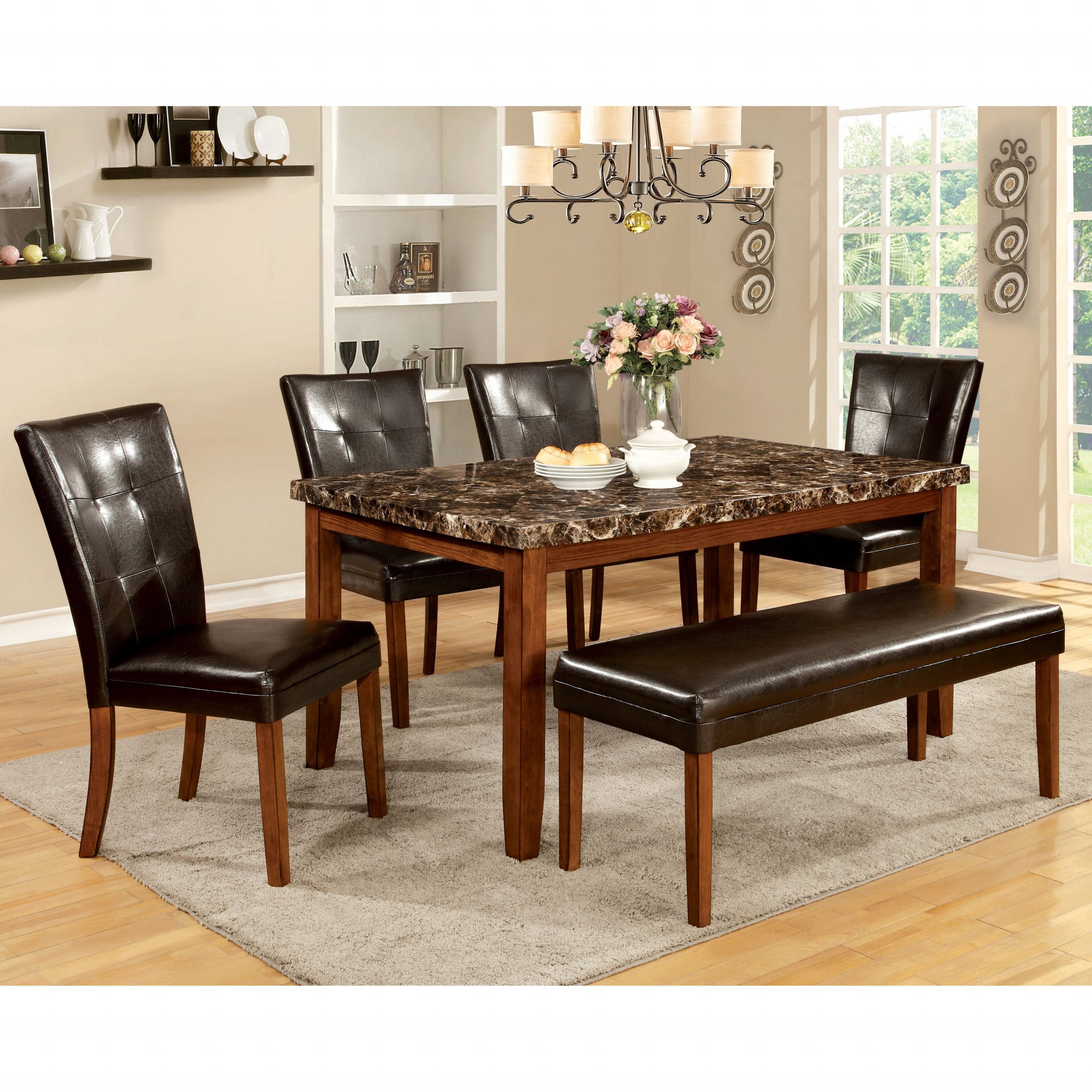 Furniture Of America Yols Contemporary Oak 60 Inch Dining Table pertaining to dimensions 3500 X 3500