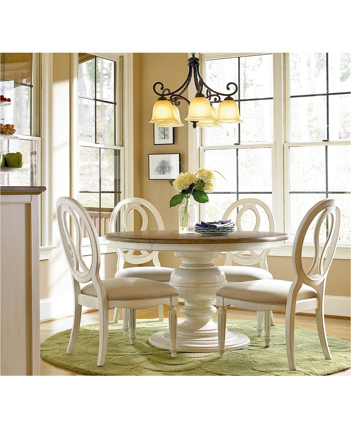 Furniture Sag Harbor Expandable Round Dining Pedestal Table intended for dimensions 1230 X 1500