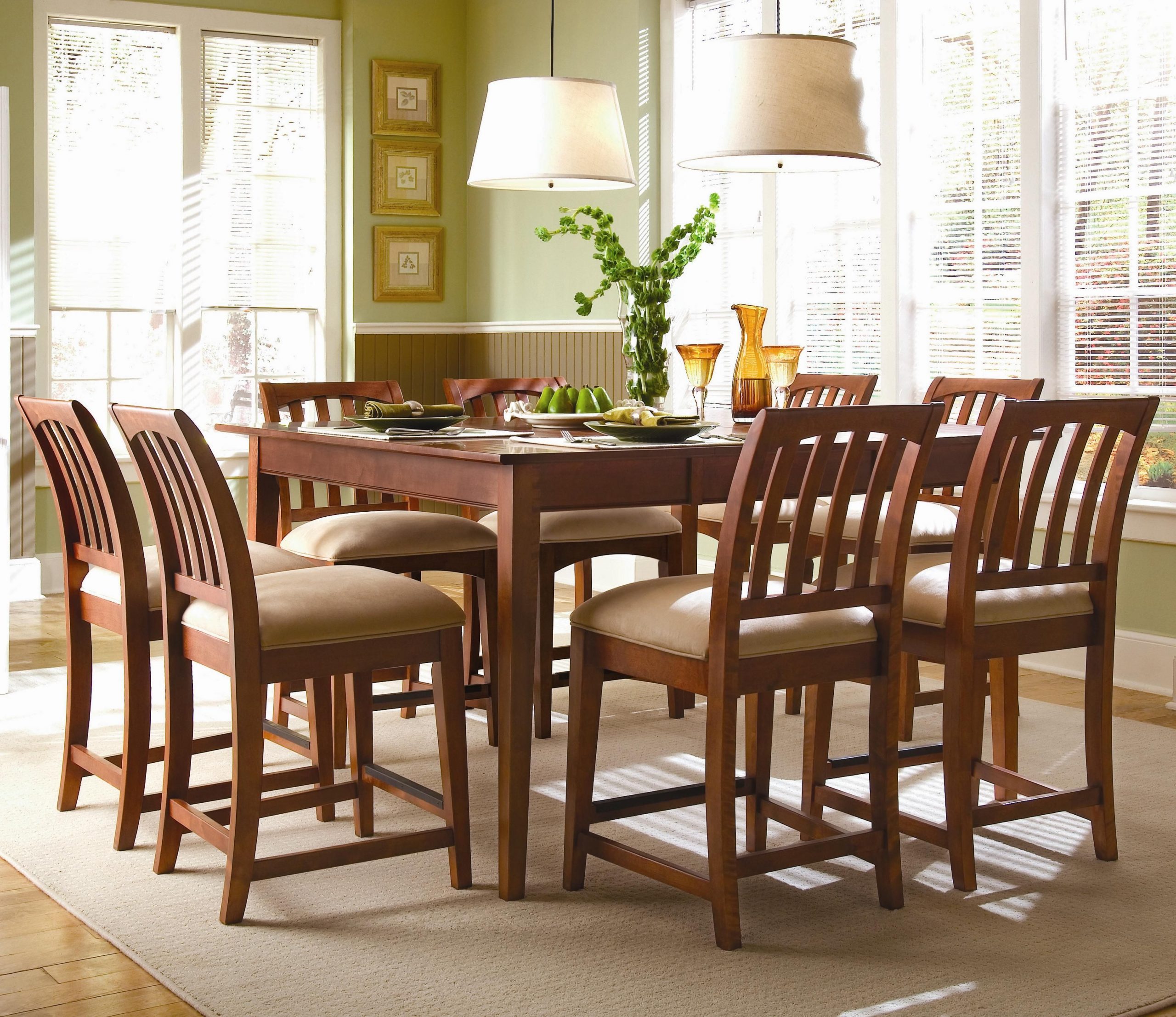 Gathering House 9 Piece Tall Dining Set Kincaid Furniture intended for sizing 3292 X 2844