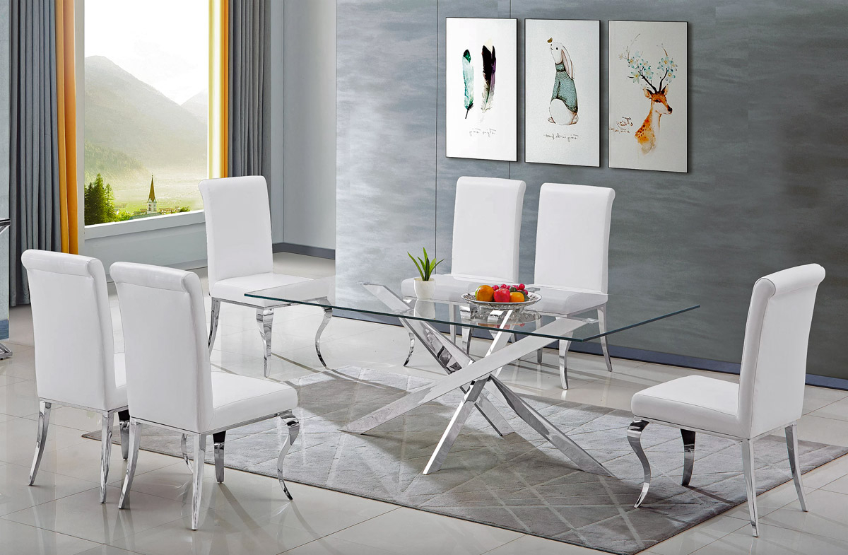 Geelong Glass Top Dining Table with proportions 1200 X 785