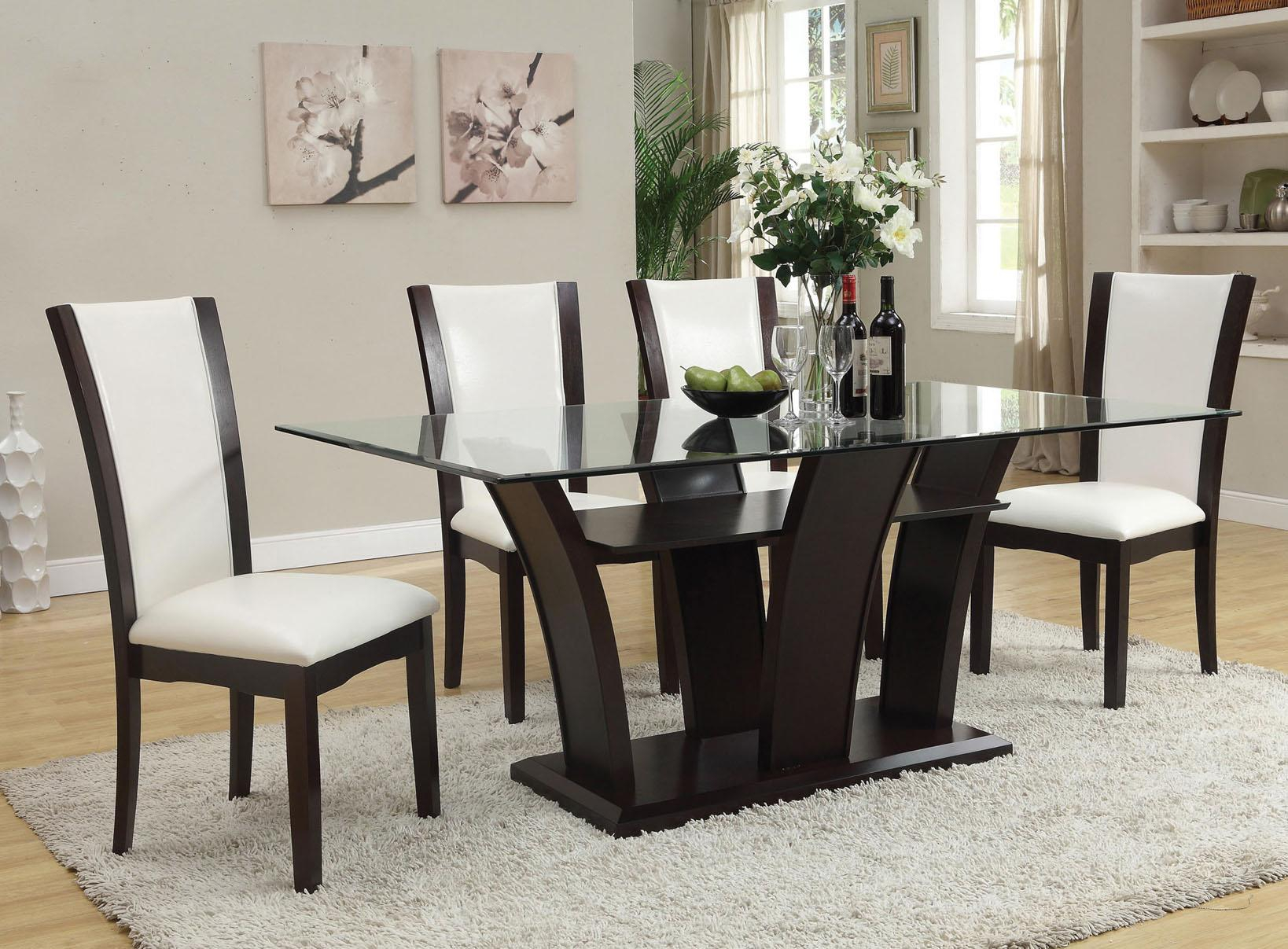 Glass And Wood Dining Table Set Brilliant Modern Intended intended for size 1638 X 1207