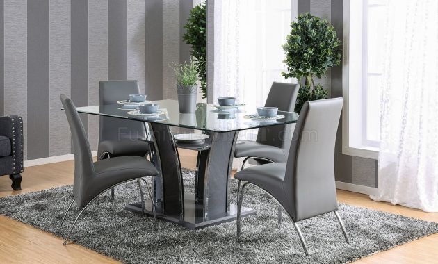 Glenview I Cm8372gy 5pc Dinette Set In Gray Chrome Woptions inside sizing 1280 X 853