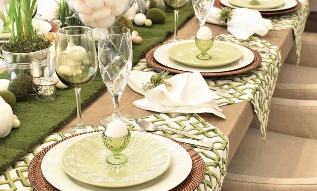 Green And White Easter Table Setting Easter Table Settings for proportions 2000 X 2992