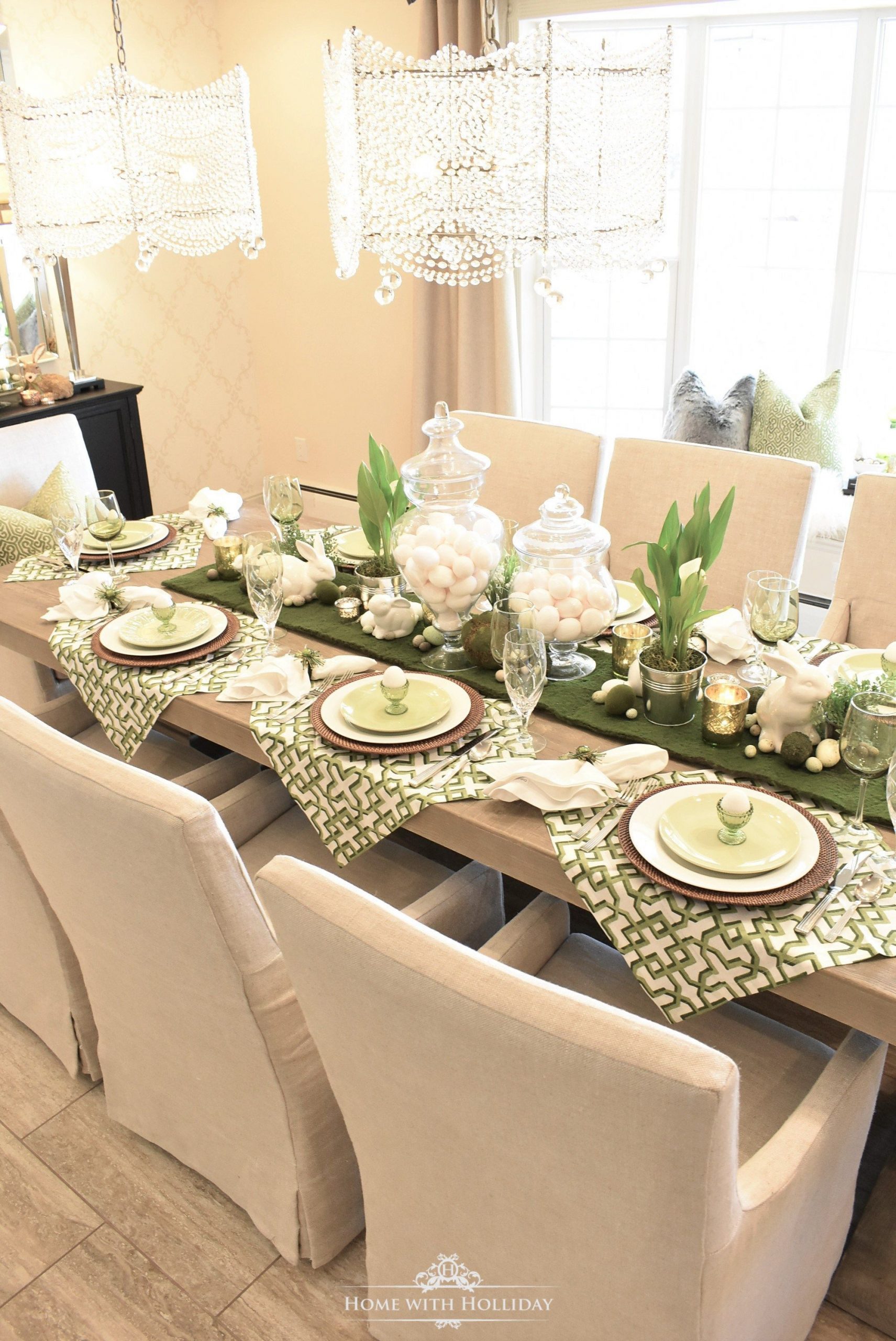 Green And White Easter Table Setting Easter Table Settings with dimensions 2000 X 2992