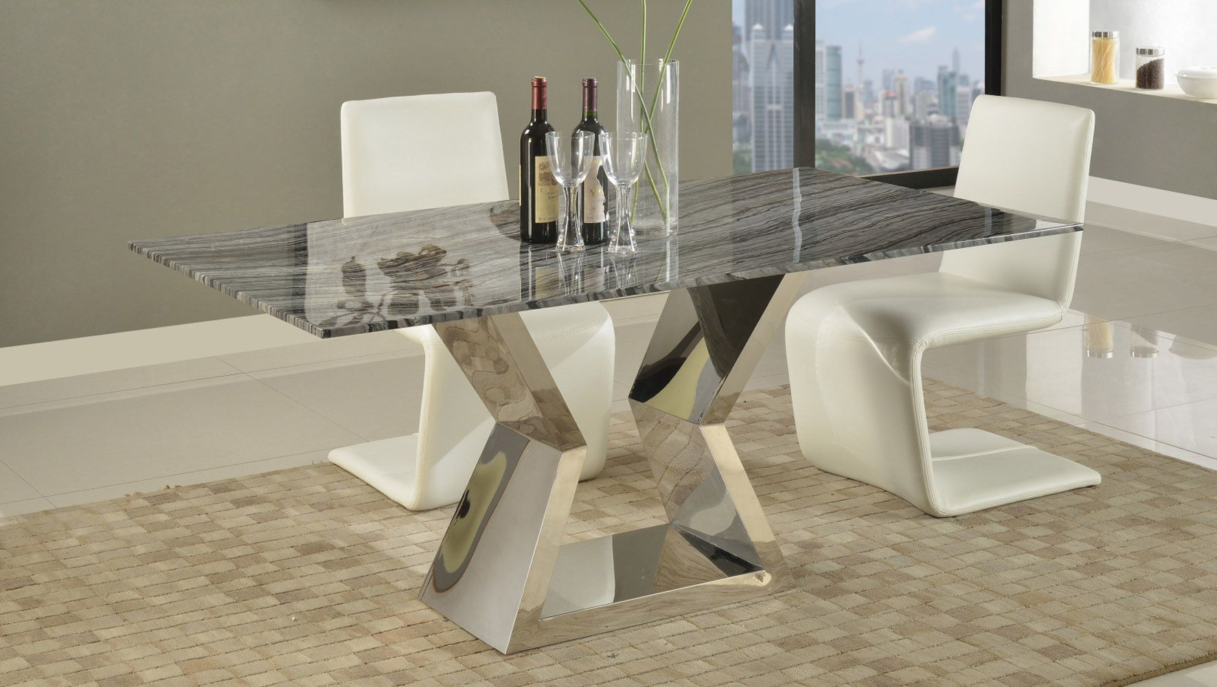 Grigio 71 Inch Dining Table Granite Dining Table Glass regarding proportions 1772 X 1000