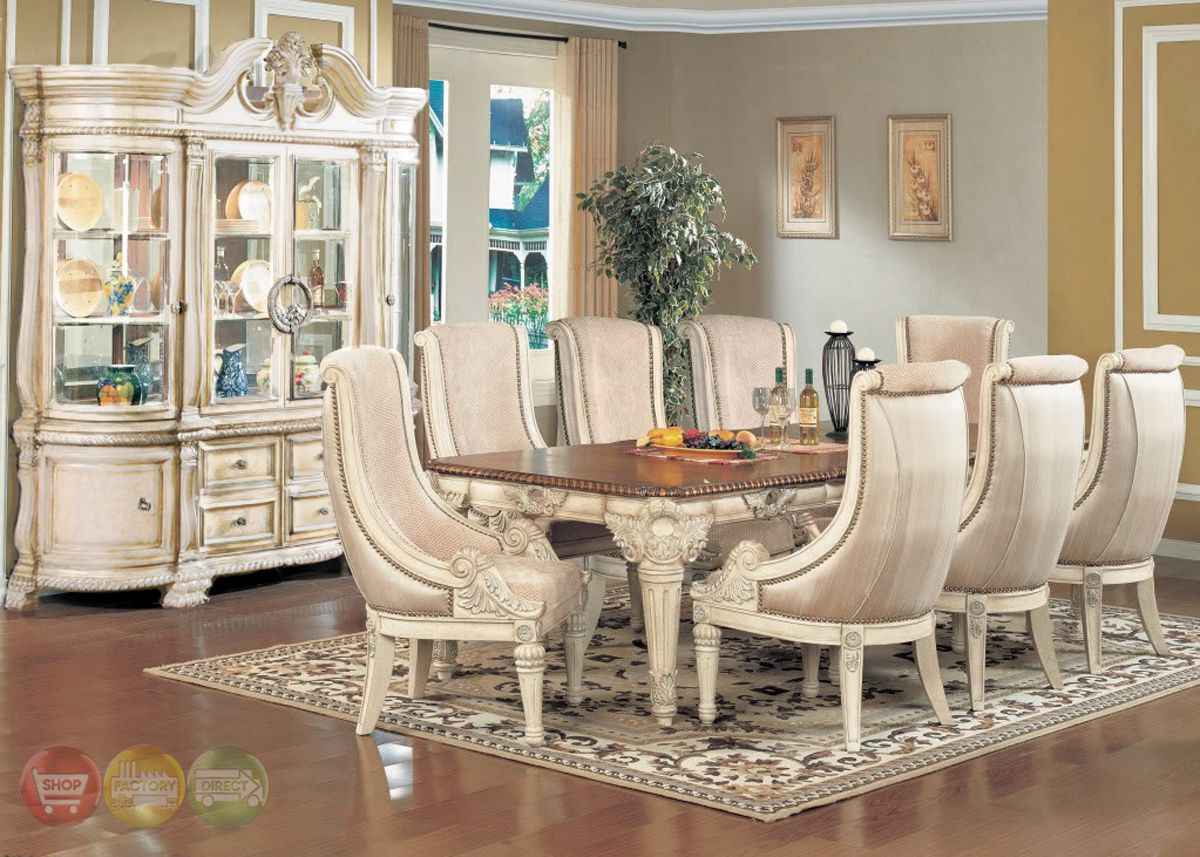Halyn Antique White Formal Dining Room Set With Extension regarding size 1200 X 857