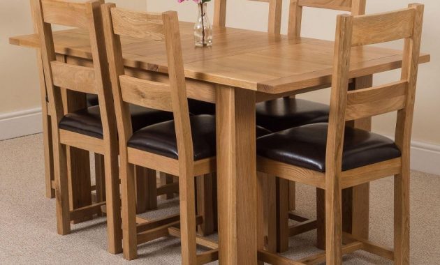 Hampton Small Oak Extending Dining Table With 6 Lincoln Oak Chairs in size 900 X 900