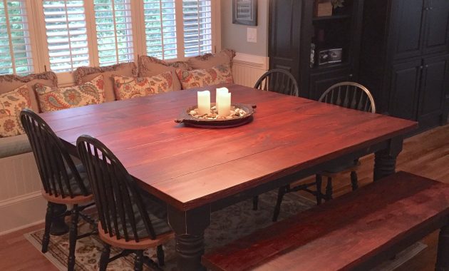 Hand Made Square Style Farmhouse Dining Room Table inside size 2448 X 2448