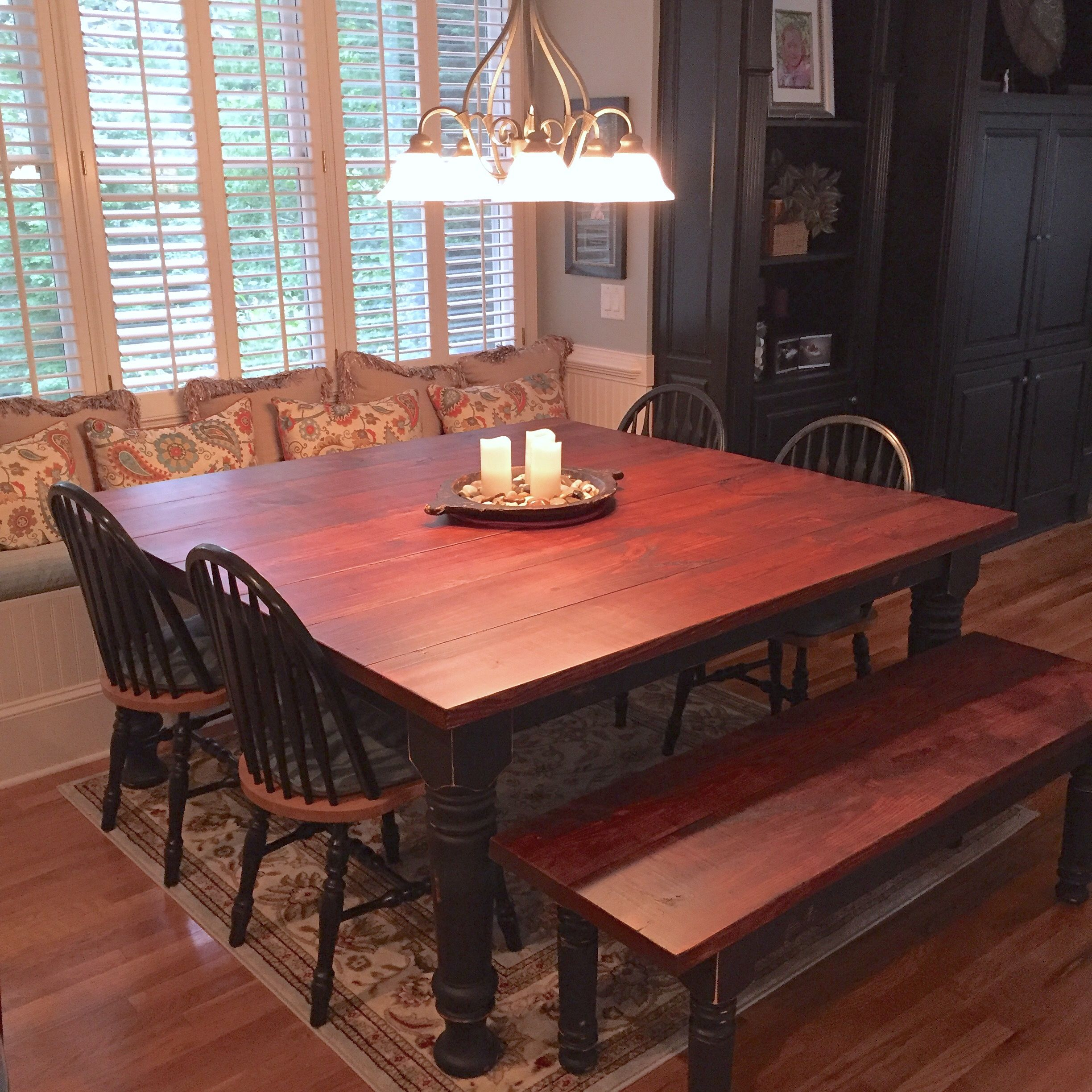 Hand Made Square Style Farmhouse Dining Room Table inside size 2448 X 2448