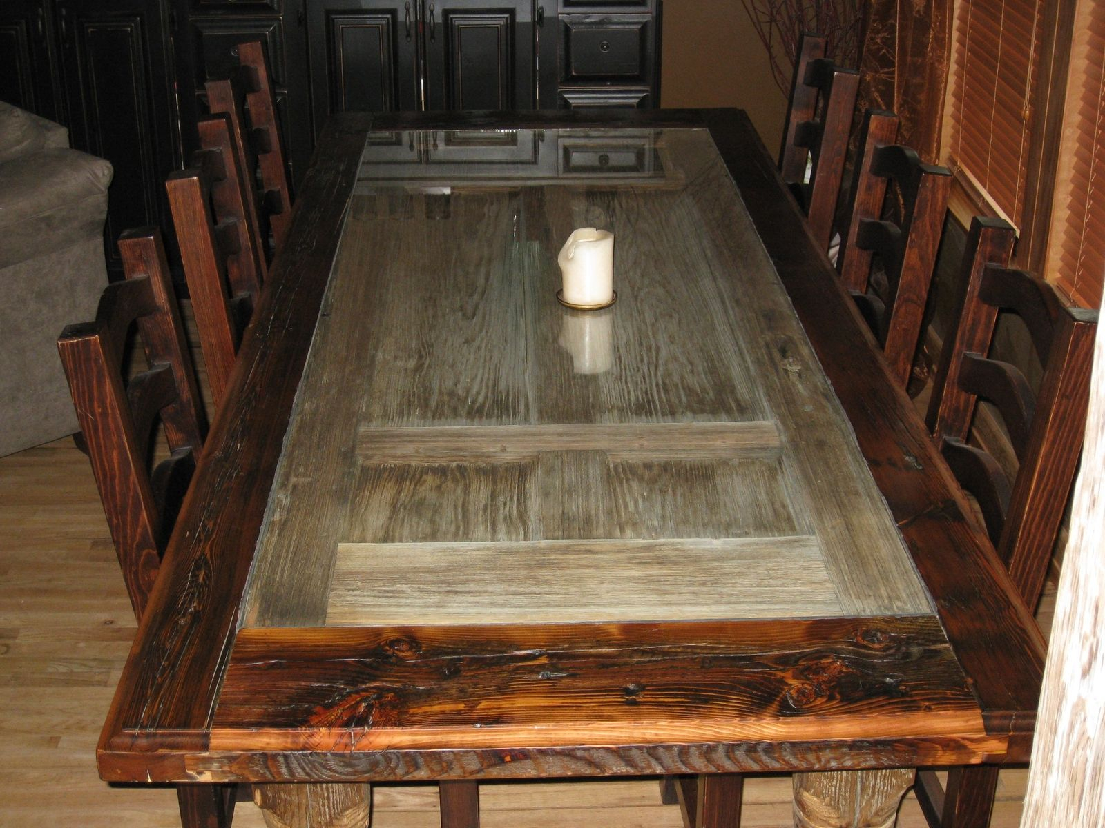 Handmade Reclaimed Barnwood Dining Room Table Rusty Nail intended for proportions 1600 X 1200