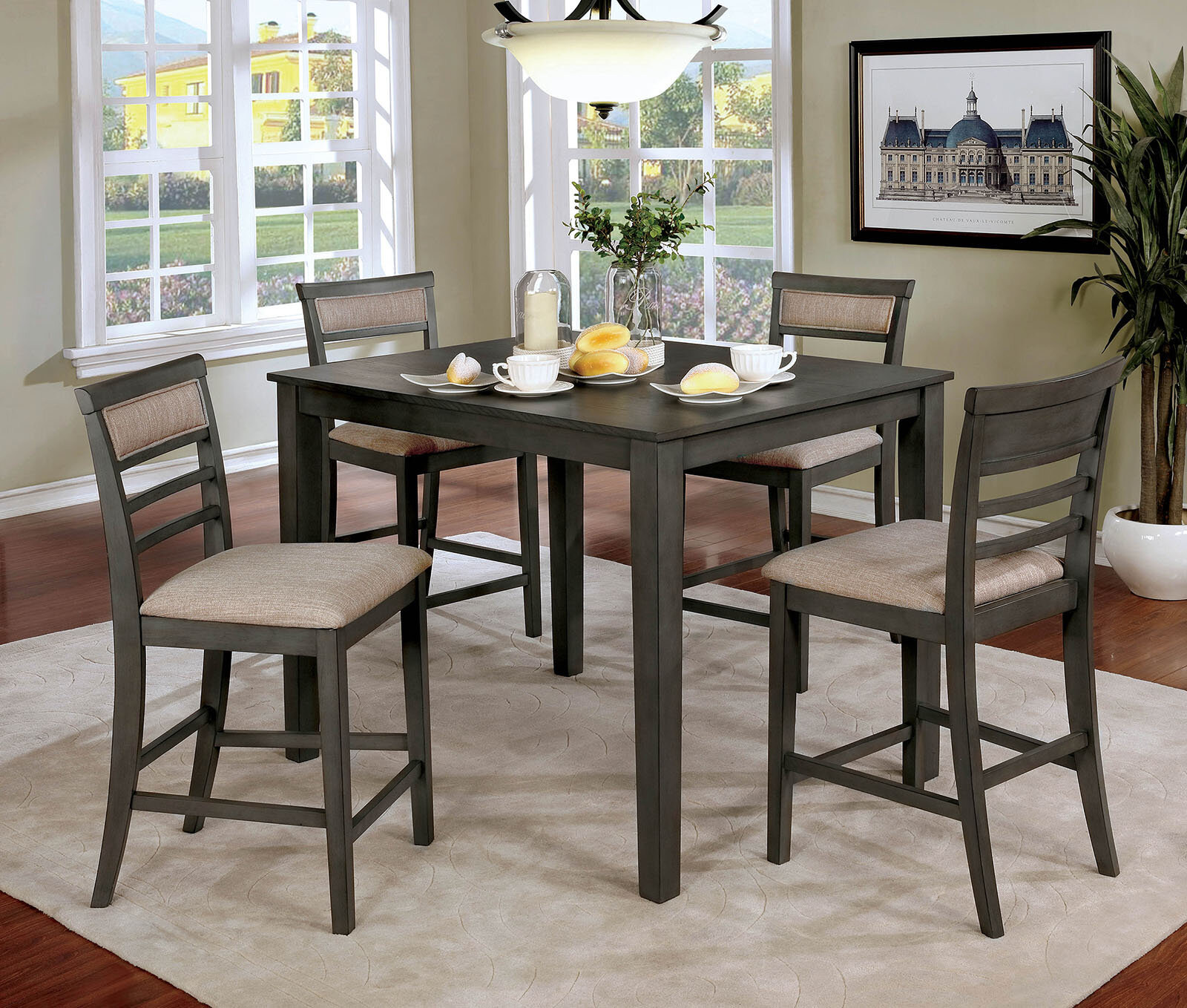 Hansford Wooden 5 Piece Counter Height Dining Table Set with regard to measurements 1600 X 1358