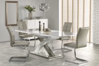 Harmony White And Grey Glass Extending Dining Table 160 220cm in dimensions 4886 X 3557