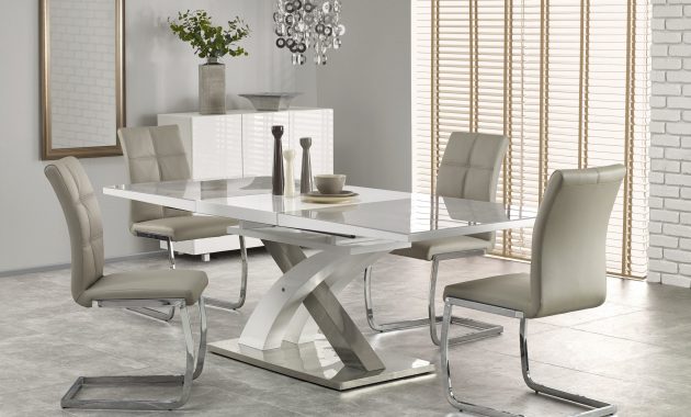 Harmony White And Grey Glass Extending Dining Table 160 220cm in dimensions 4886 X 3557