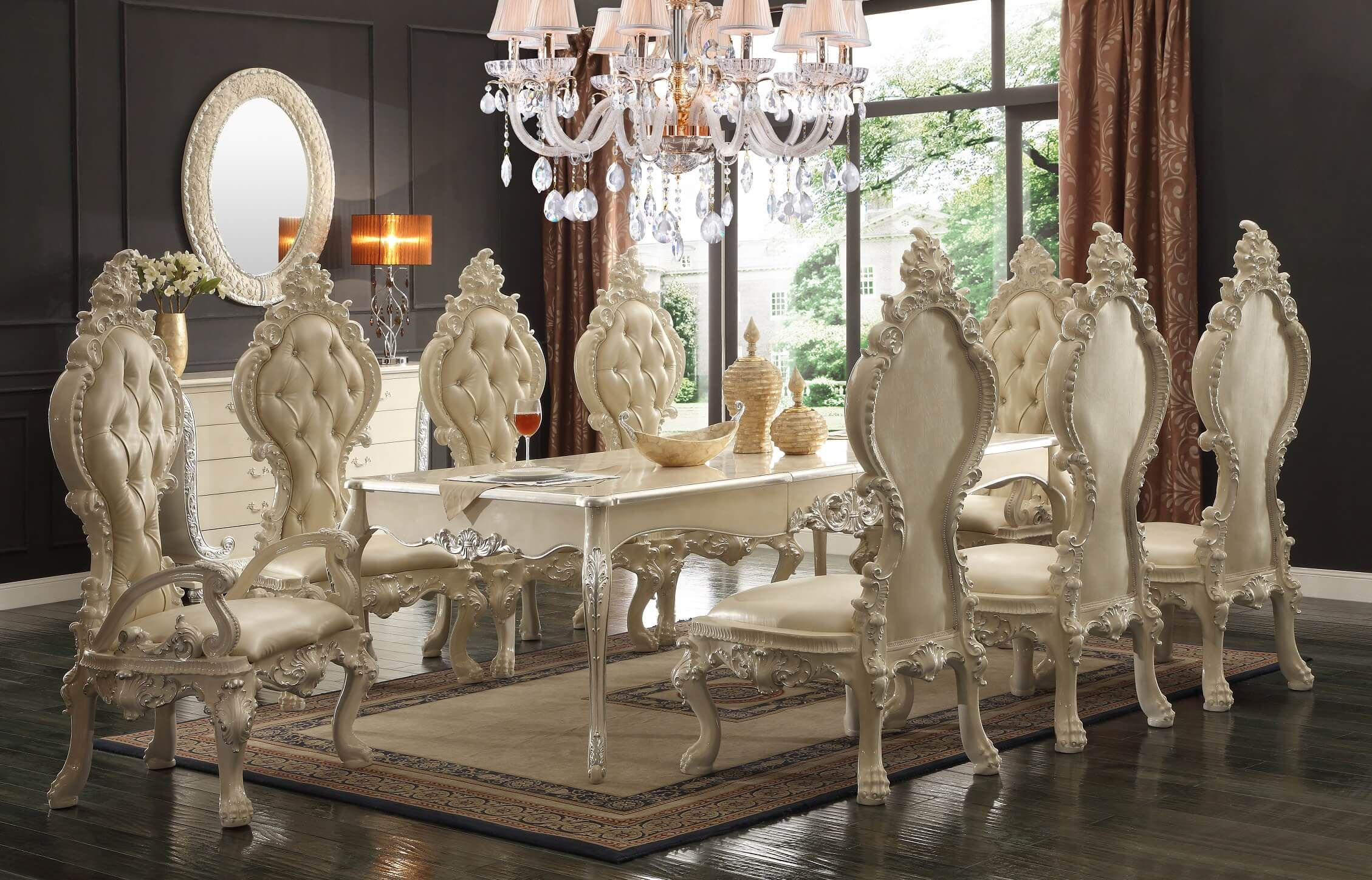 Hd 13012 Homey Design Royal Palace Dining Set Luxury within sizing 2258 X 1449