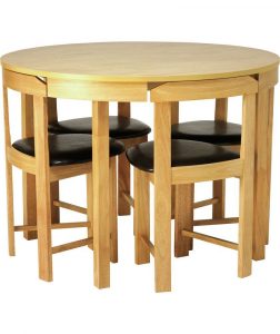 Home Alena Circular Solid Wood Table 4 Chairs Oak In throughout proportions 840 X 1000