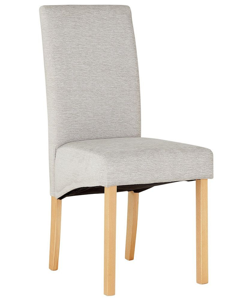 Home Pair Of Fabric Skirted Dining Chairs Pale Grey intended for measurements 840 X 1000