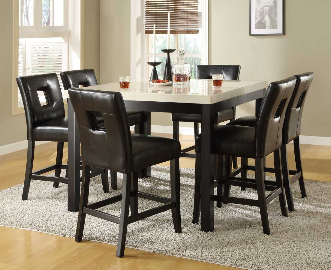 Homelegance Archstone 7pc Black Square Dining Table Set for measurements 1103 X 900