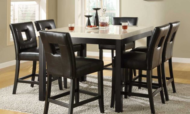 Homelegance Archstone 7pc Black Square Dining Table Set pertaining to size 1103 X 900