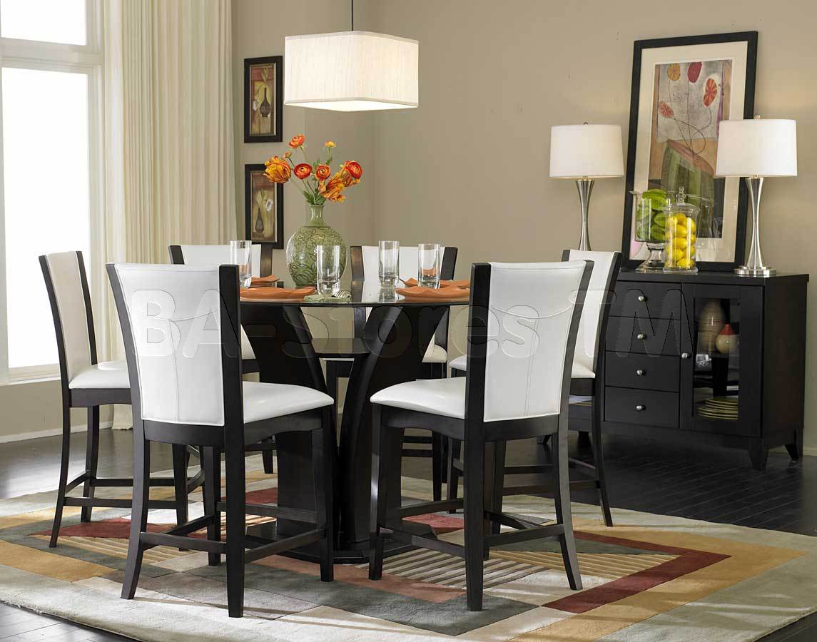 Homelegance Daisy 7pc White Counter Height Dining Room Set in dimensions 1145 X 900