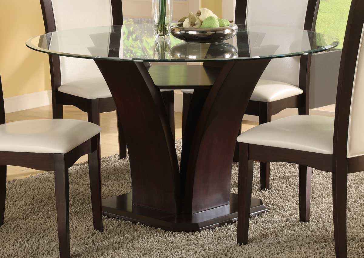 Homelegance Daisy Round 54 Inch Dining Table Round Glass with sizing 1200 X 852