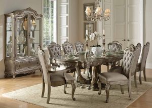 Homelegance Florentina Dining Set Silvergold Formal within dimensions 1500 X 1065