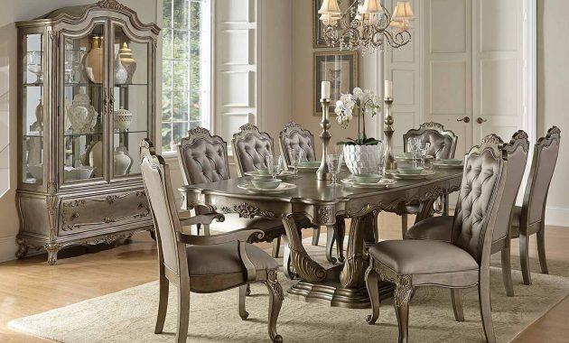 Homelegance Florentina Dining Set Silvergold Formal within dimensions 1500 X 1065
